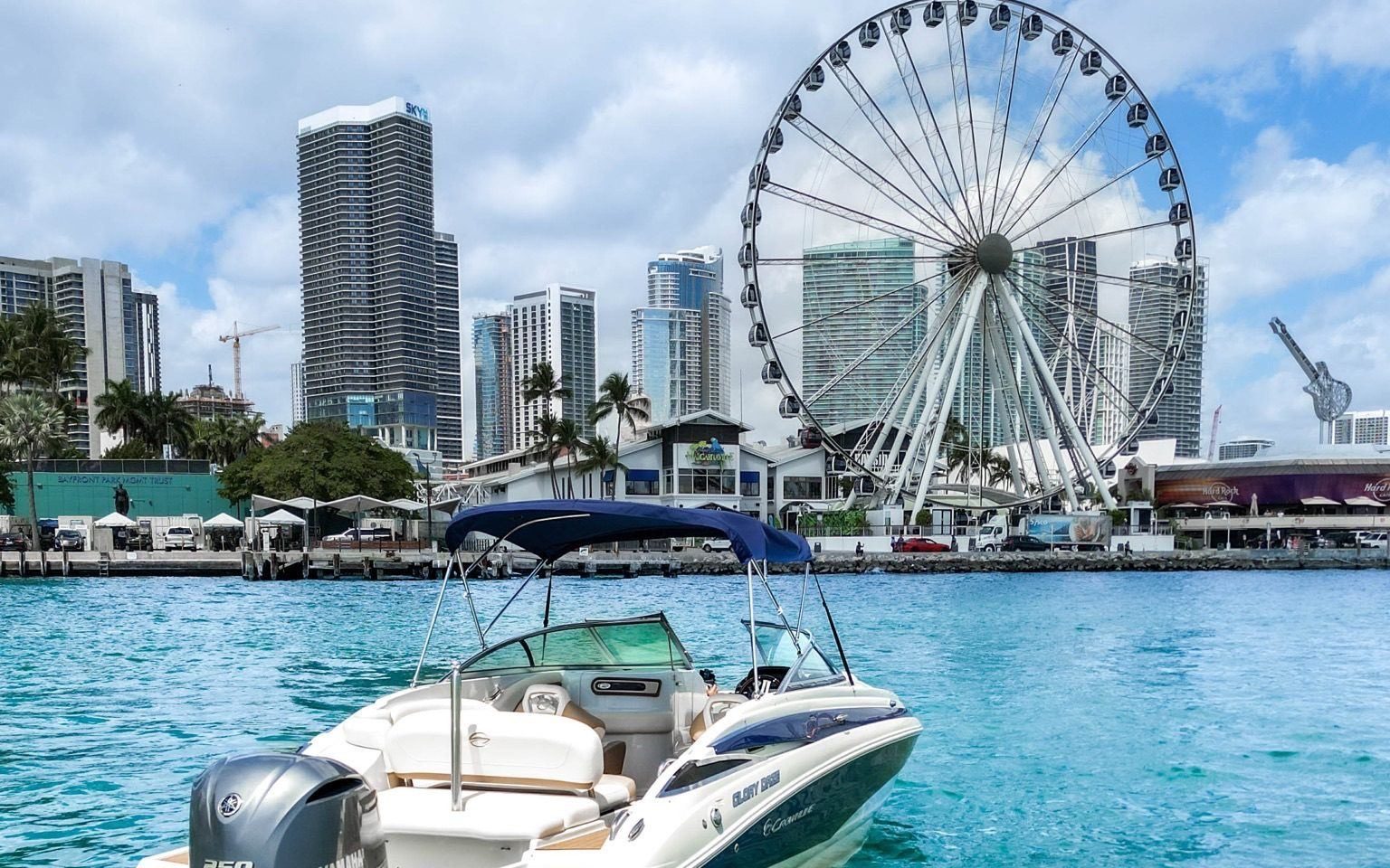 Crownline Bowrider deck view Miami yacht charter