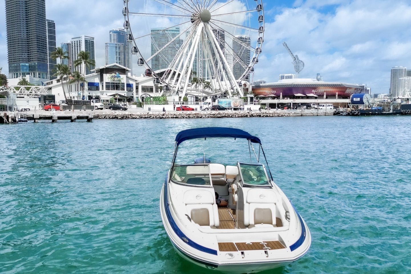 Crownline Bowrider deck view Miami yacht charter