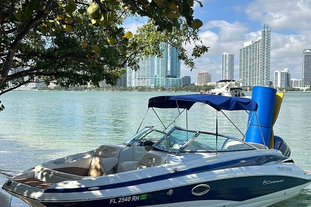 Crownline Bowrider deck view Miami yacht charter